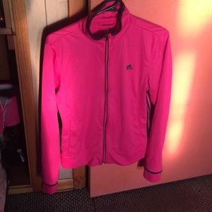Adidas pink zip up sweater